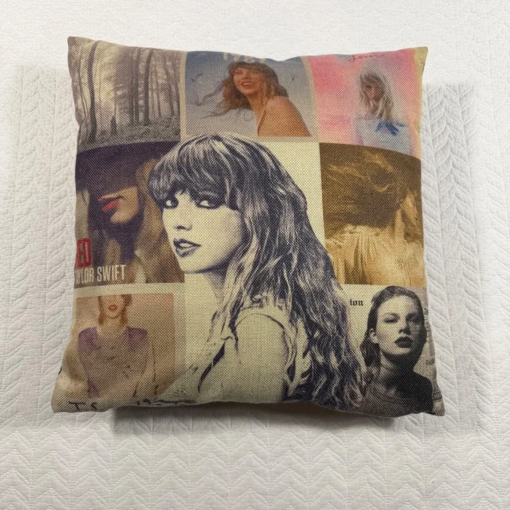 Taylor Swift Red Album Collage Throw‎ Pillow Decorative Square Removable Case